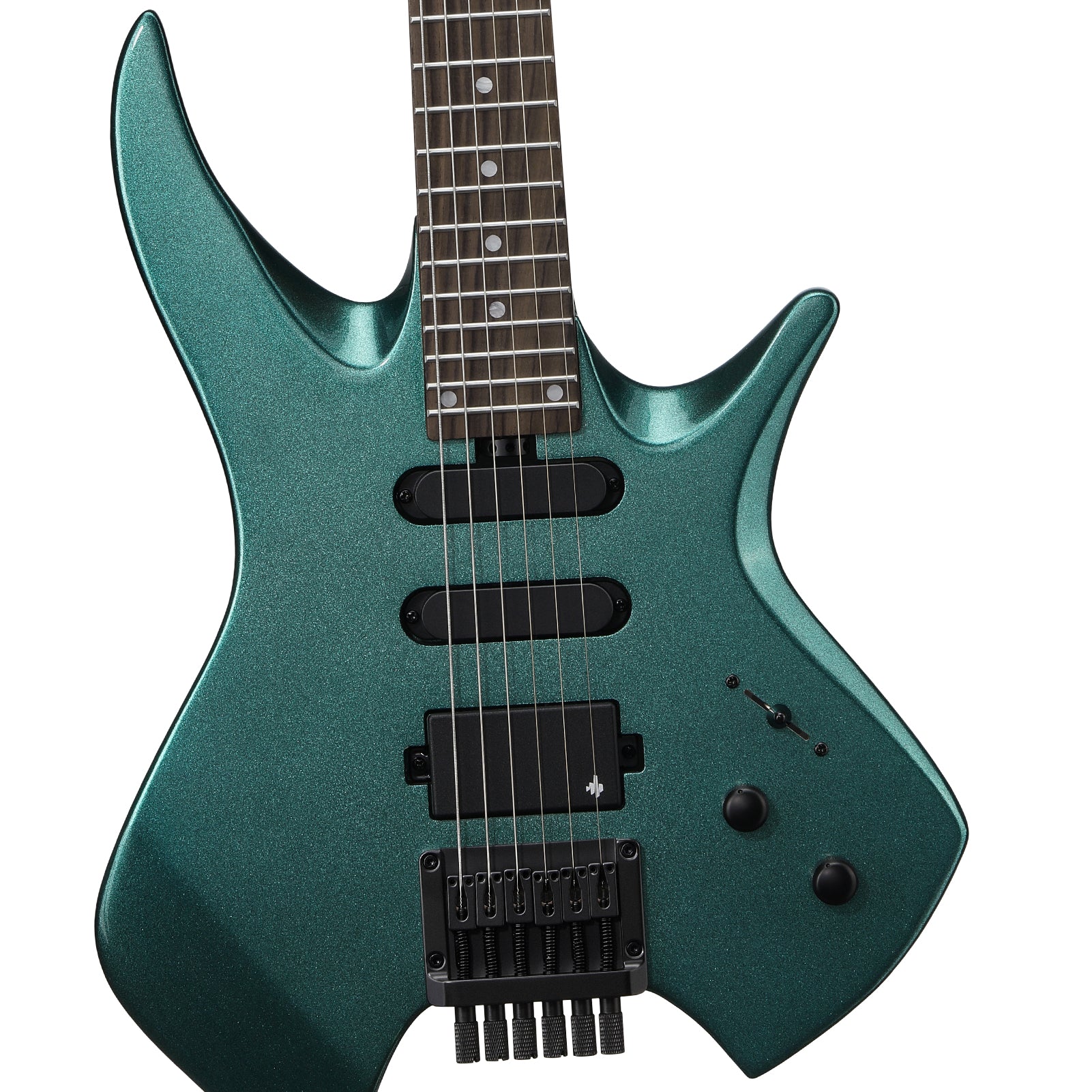 Donner HLX-500 Headless Electric Guitar-Sherwood Green##