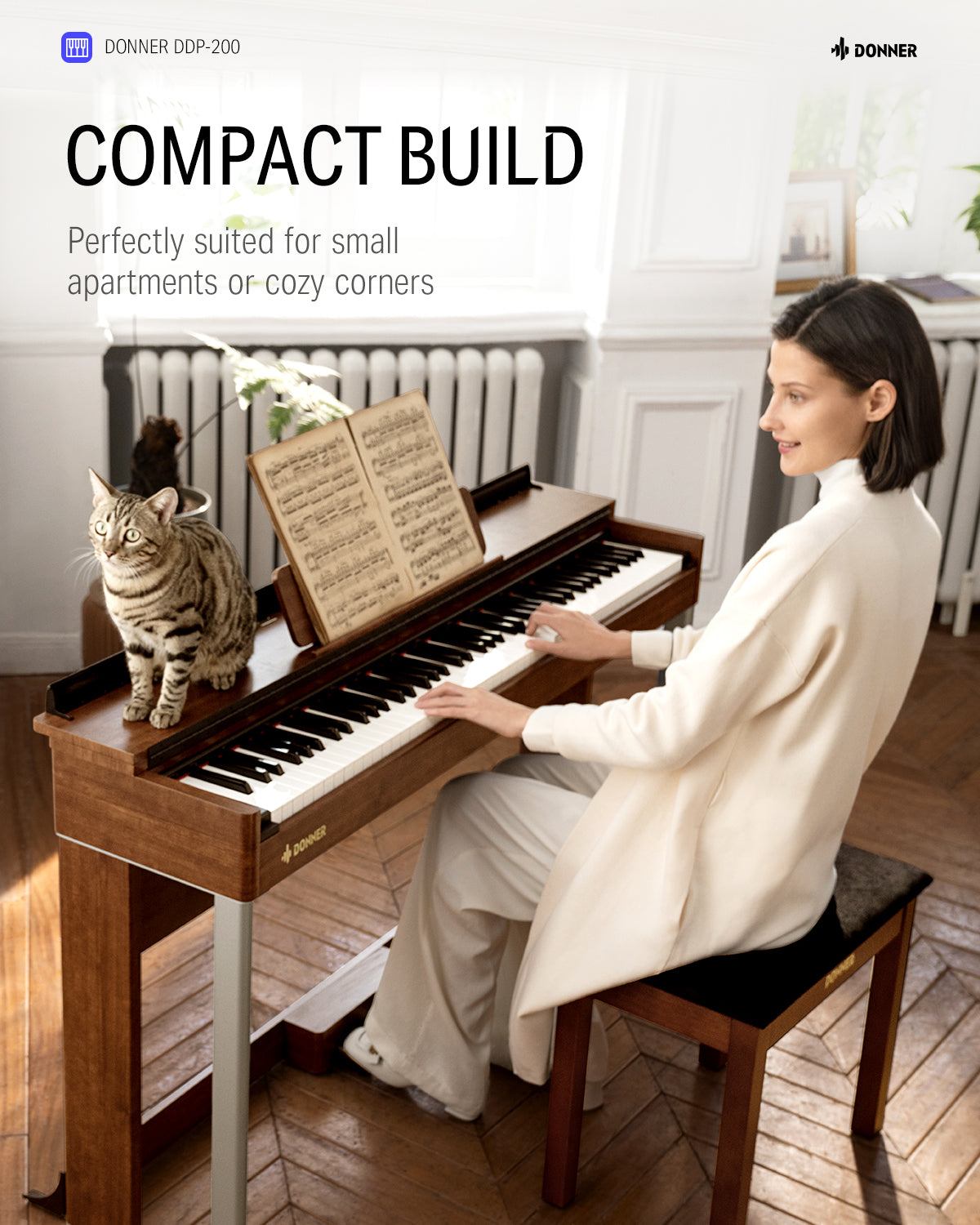 Donner DDP-200 Graded Hammer Action Digital Piano-DDP-200##