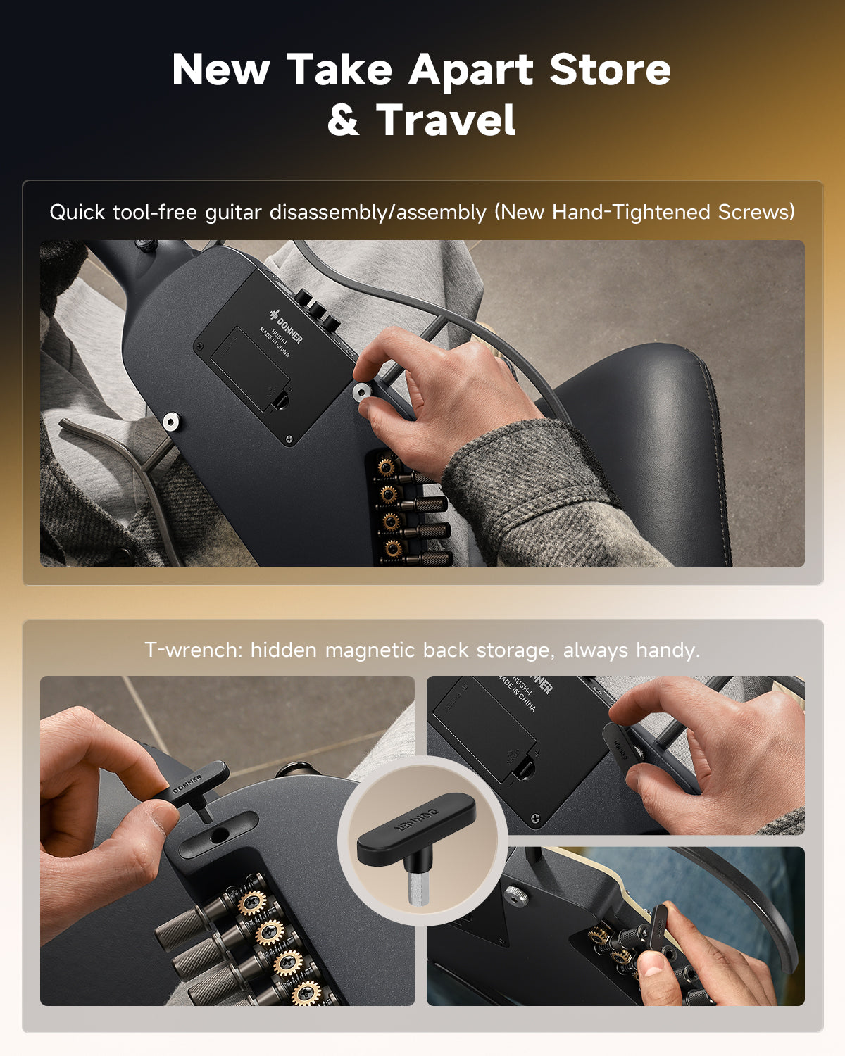 Donner HUSH™ I EVO2 Guitar-Black##