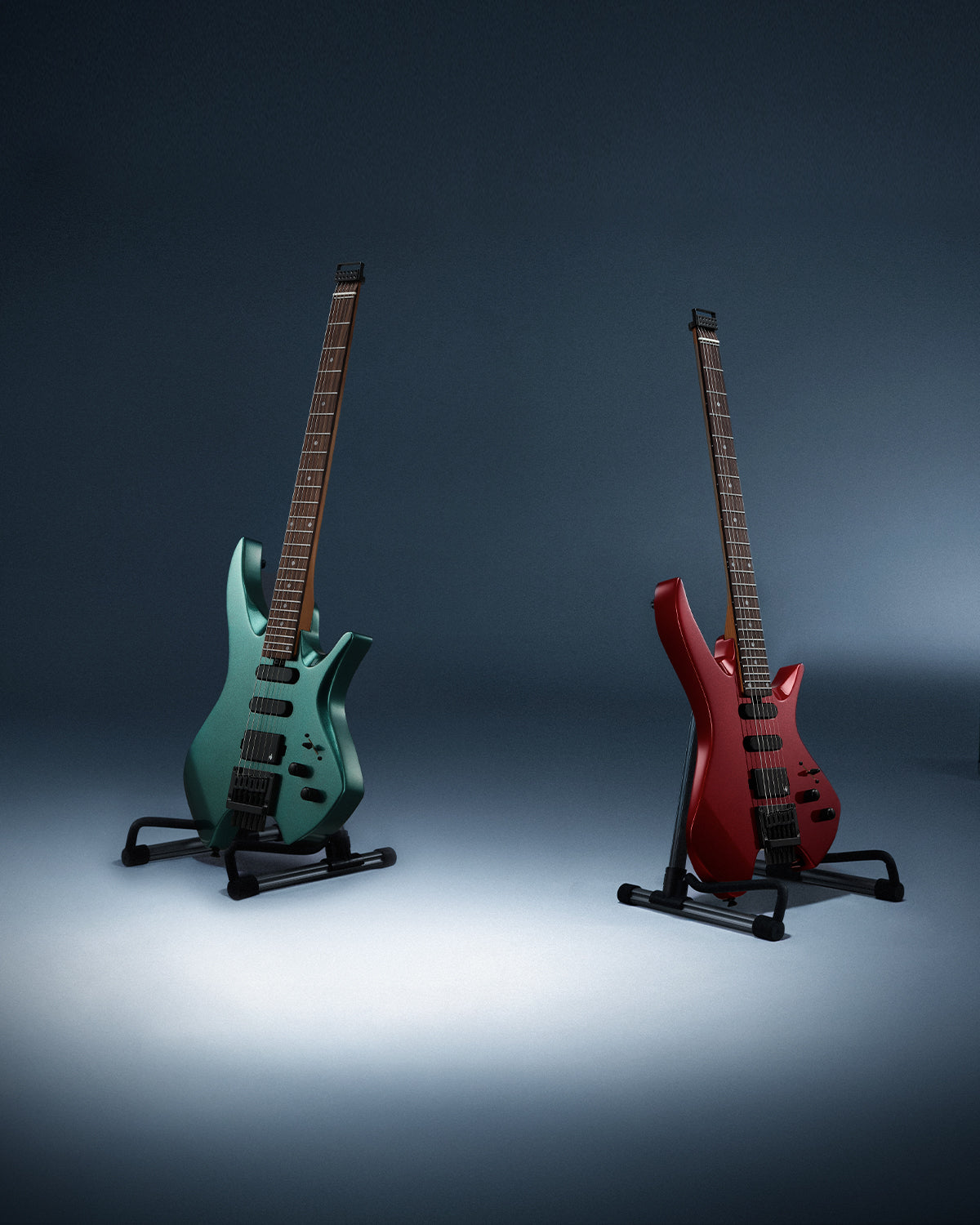 Donner HLX-500 Headless Electric Guitar-Sherwood Green##