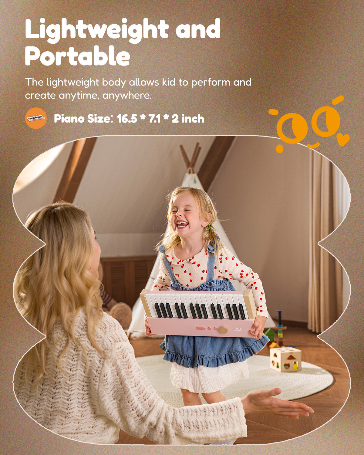 Eastar KIDO V-10 32 Keys Mini Digital Keyboard-Light Pink##