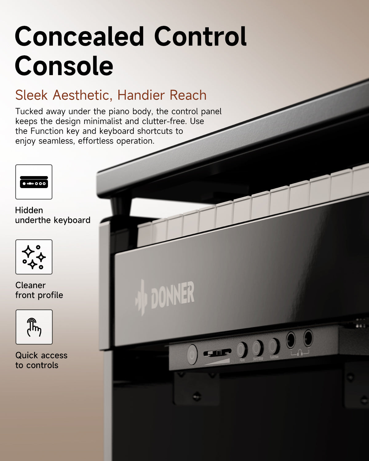 Donner DDP-75 Hammer Action Flip-Top Upright Digital Piano
