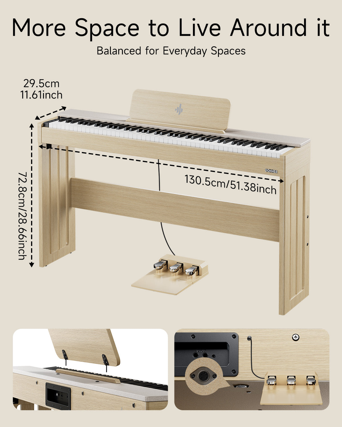 Piano numérique domestique Donner OURA J100 à 88 touches