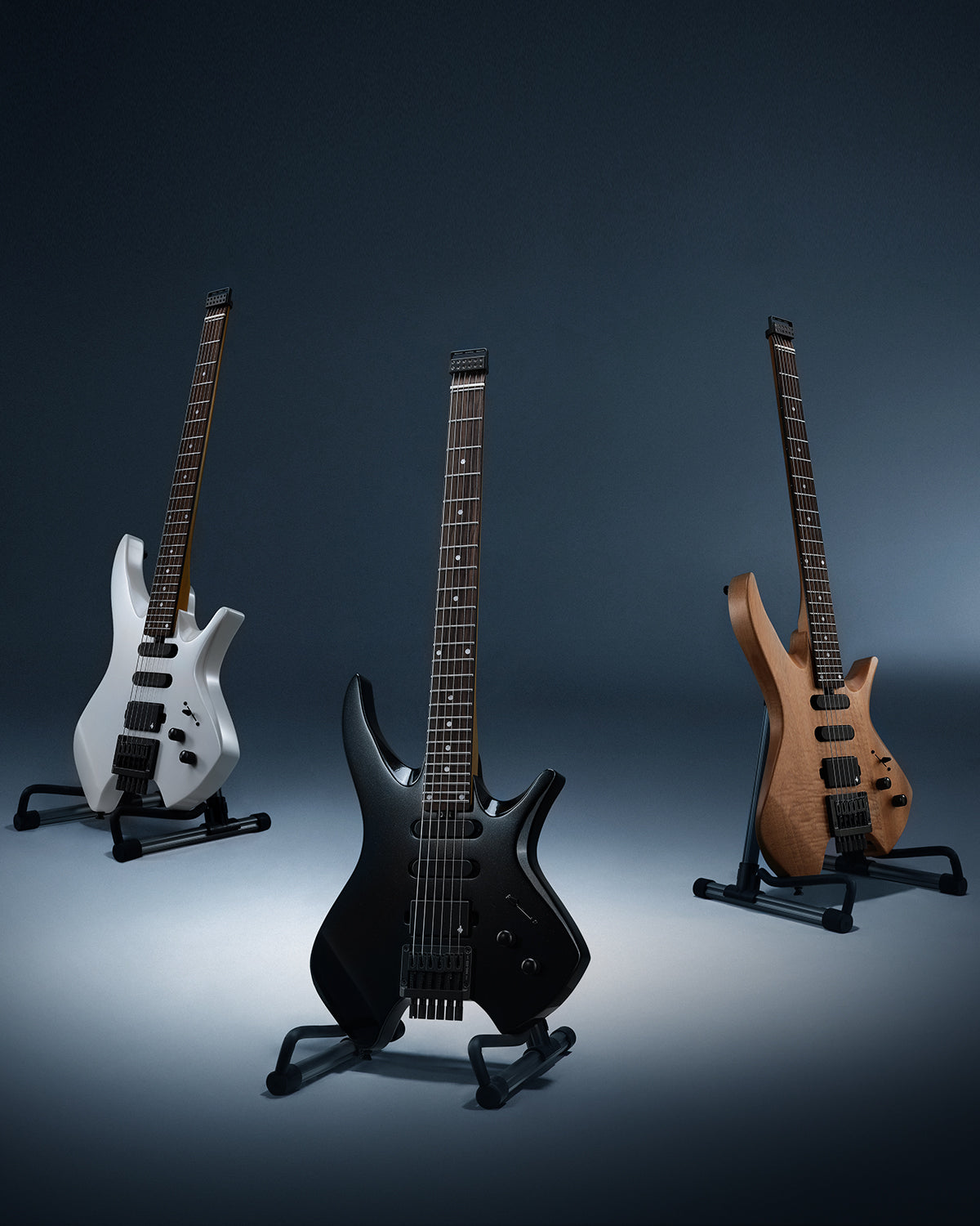 DONNER ブラックエレキギター Donner NHL-500 Headless Electric Guitar(HLX-500)