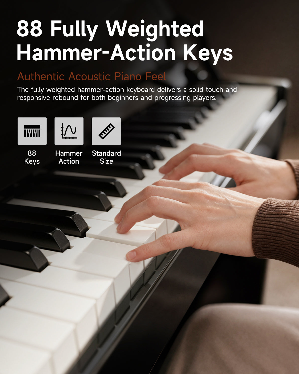 Donner DDP-75 Hammer Action Flip-Top Upright Digital Piano