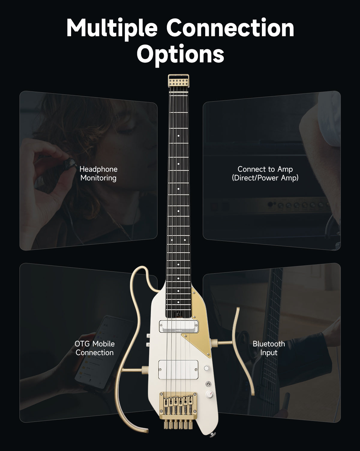 HUSH-X PRO Multi-Effects Electric Guitar for Travel Donner