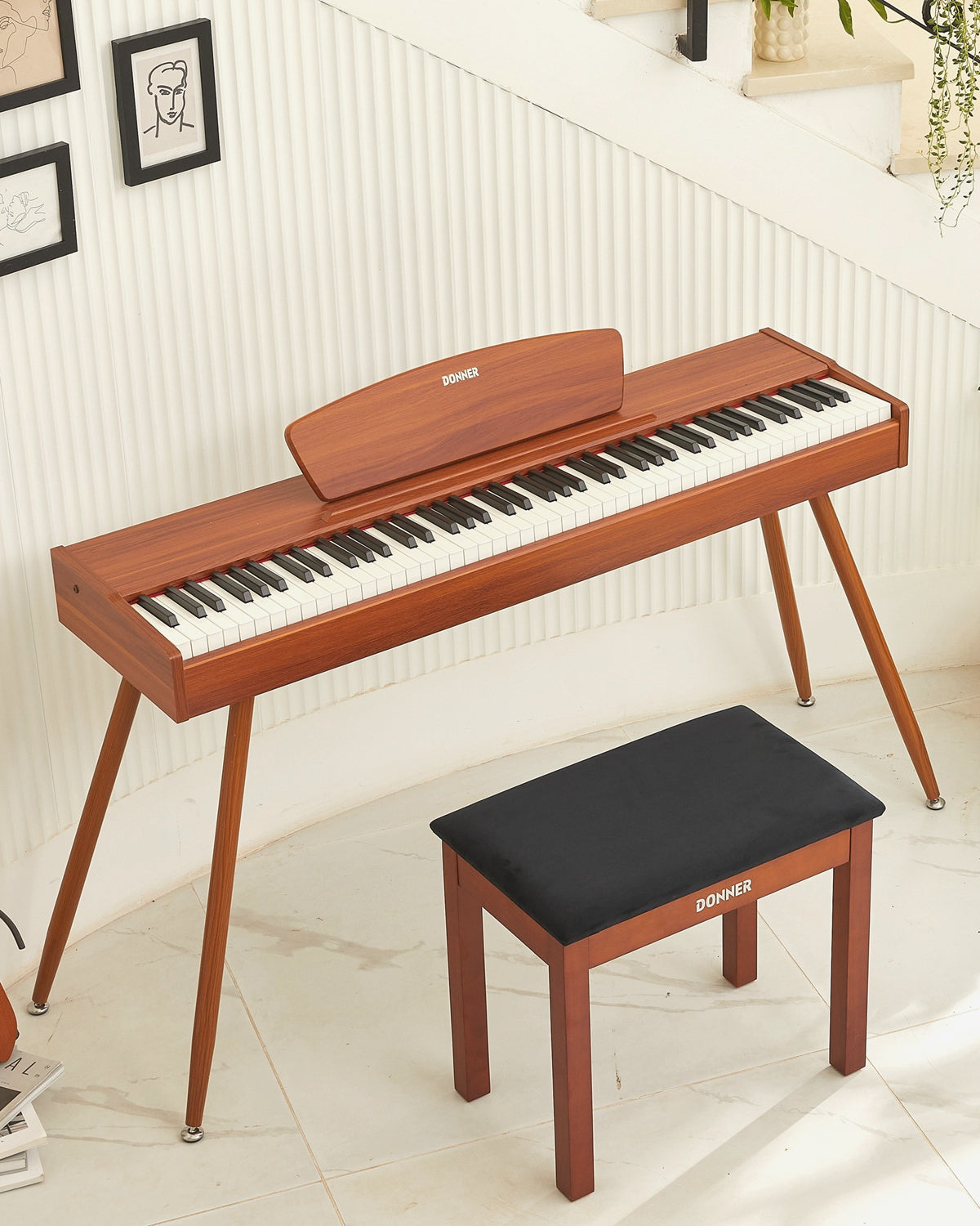 Donner DDP-80 88 Key Wooden Style Home Digital Piano with Weighted Keyboard