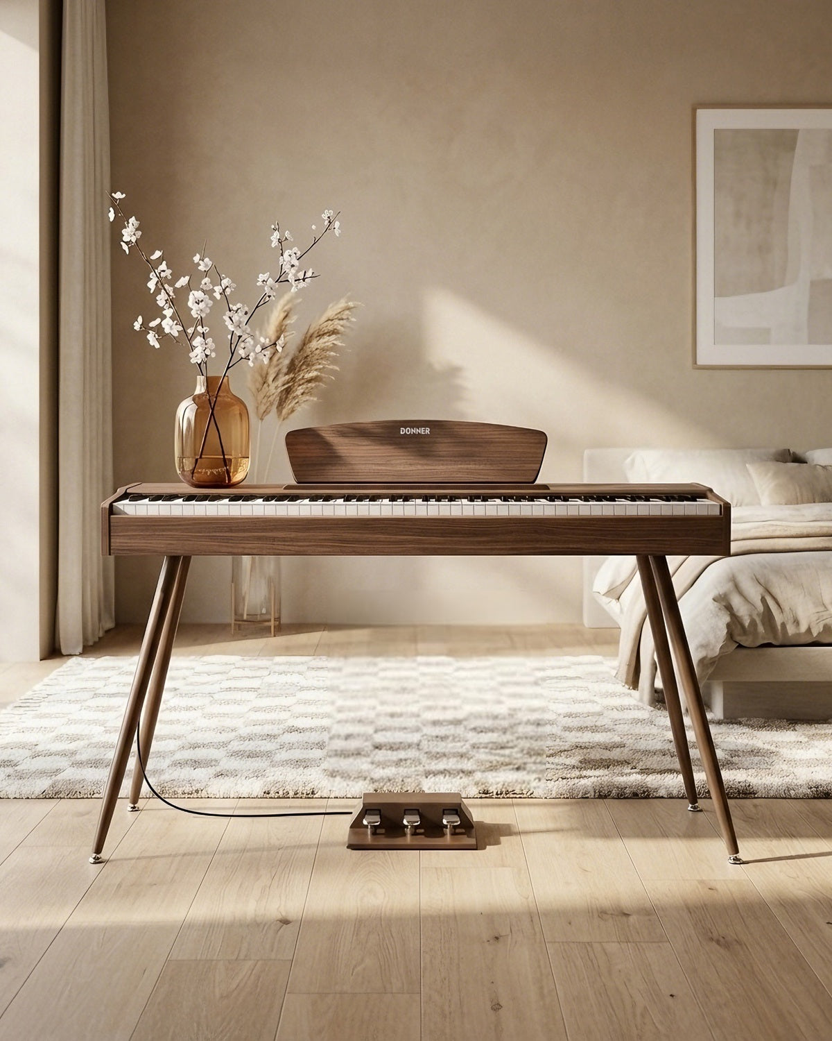 Donner DDP-80 Piano numérique domestique à 88 touches, beau style en bois avec trois pédales