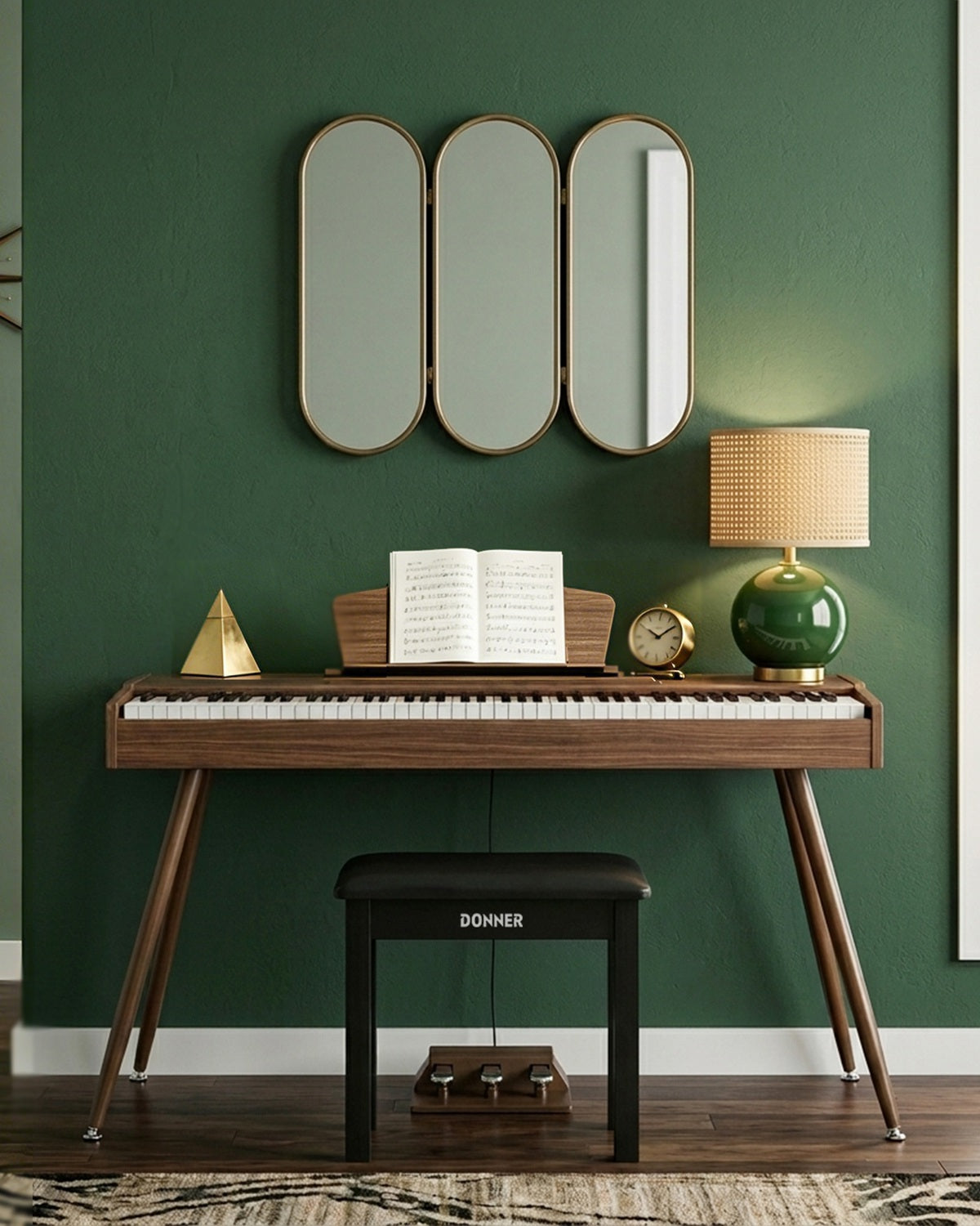 Donner DDP-80 Piano numérique domestique à 88 touches, beau style en bois avec trois pédales