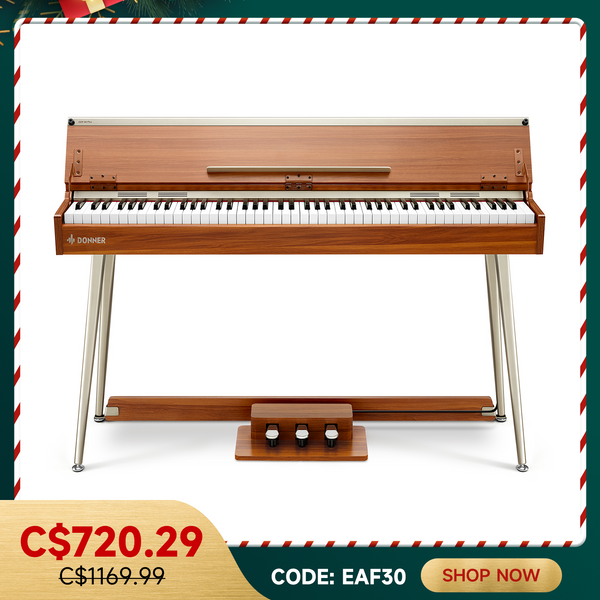 Donner DDP-80 PLUS 88 Key Weighted Wooden Upright Digital Piano with Semi-open Cover