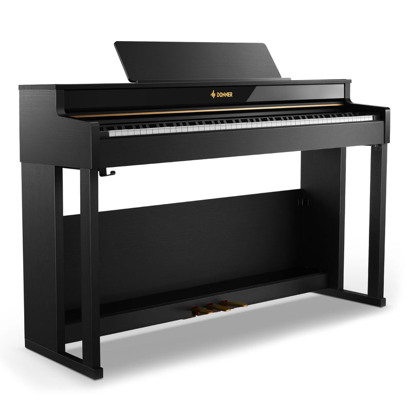 Donner DDP-400 Professional 88 Key Weighted Progressive Hammer Action Upright Digital Piano - Patented Extended Cabinet