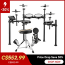 Donner DED-200X Electronic Drum Set 5-Drum 4-Cymbal 450-Sound with Drum Throne/Headphone