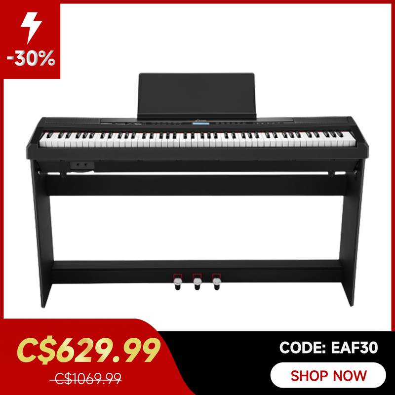 Donner DEP-20 Piano numérique débutant 88 touches clavier lesté pleine grandeur, piano électrique portable avec support de meuble, unité à 3 pédales