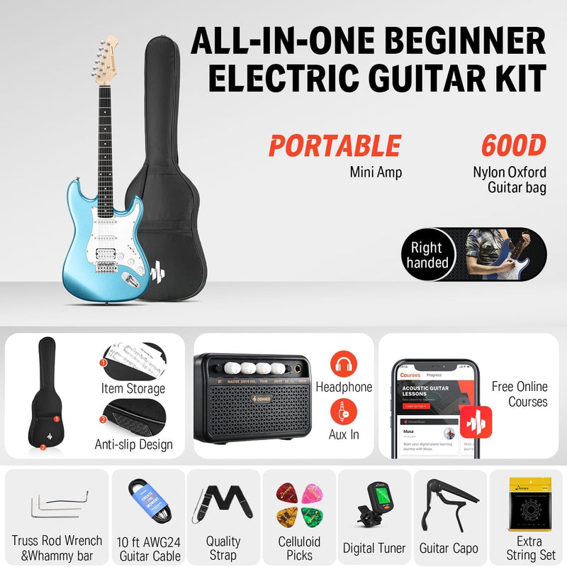 Donner DST-100L ST Electric Guitar Set