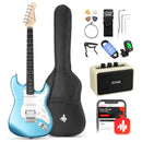 Donner DST-100R Kit de guitare électrique pleine grandeur 39 pouces à corps solide, débutant, avec amplificateur, sac, capo, sangle, corde, accordeur, câble, médiators