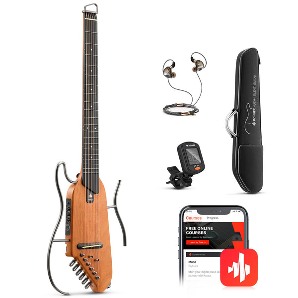 Donner HUSH-I Acoustic-Electric Guitar Kit for Silent Practice Travel