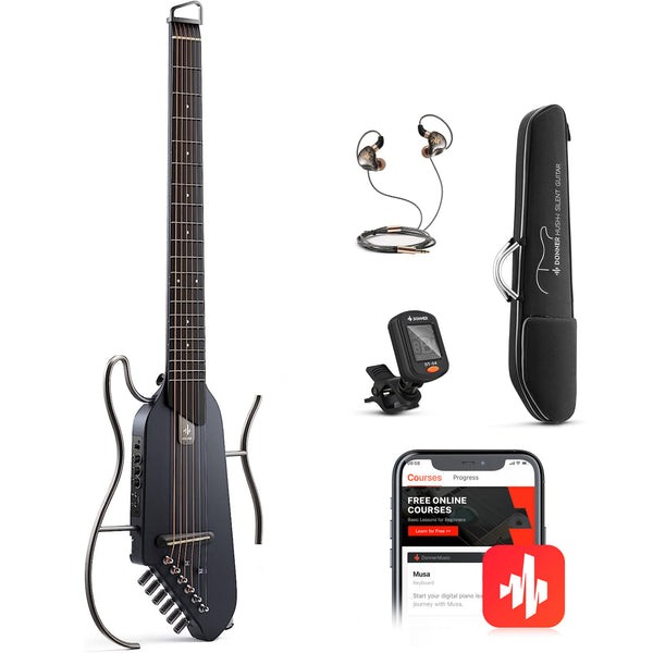 Donner HUSH-I Acoustic-Electric Guitar Kit for Silent Practice Travel