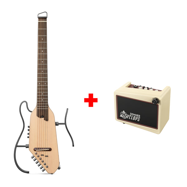 Donner HUSH-I PRO Acoustic-Electric Travel Guitar Kit with Inserted Sound Effects