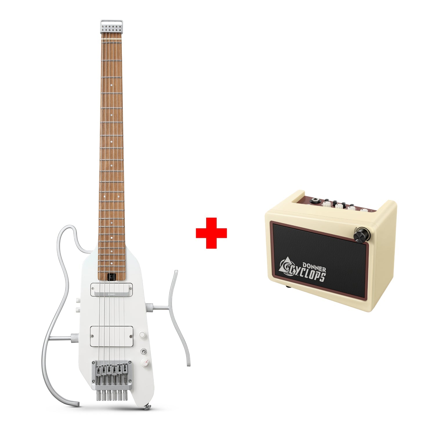 Donner HUSH™ X PRO Electric Guitar-White##