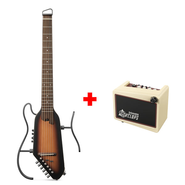 Donner HUSH-I PRO Acoustic-Electric Travel Guitar Kit with Inserted Sound Effects