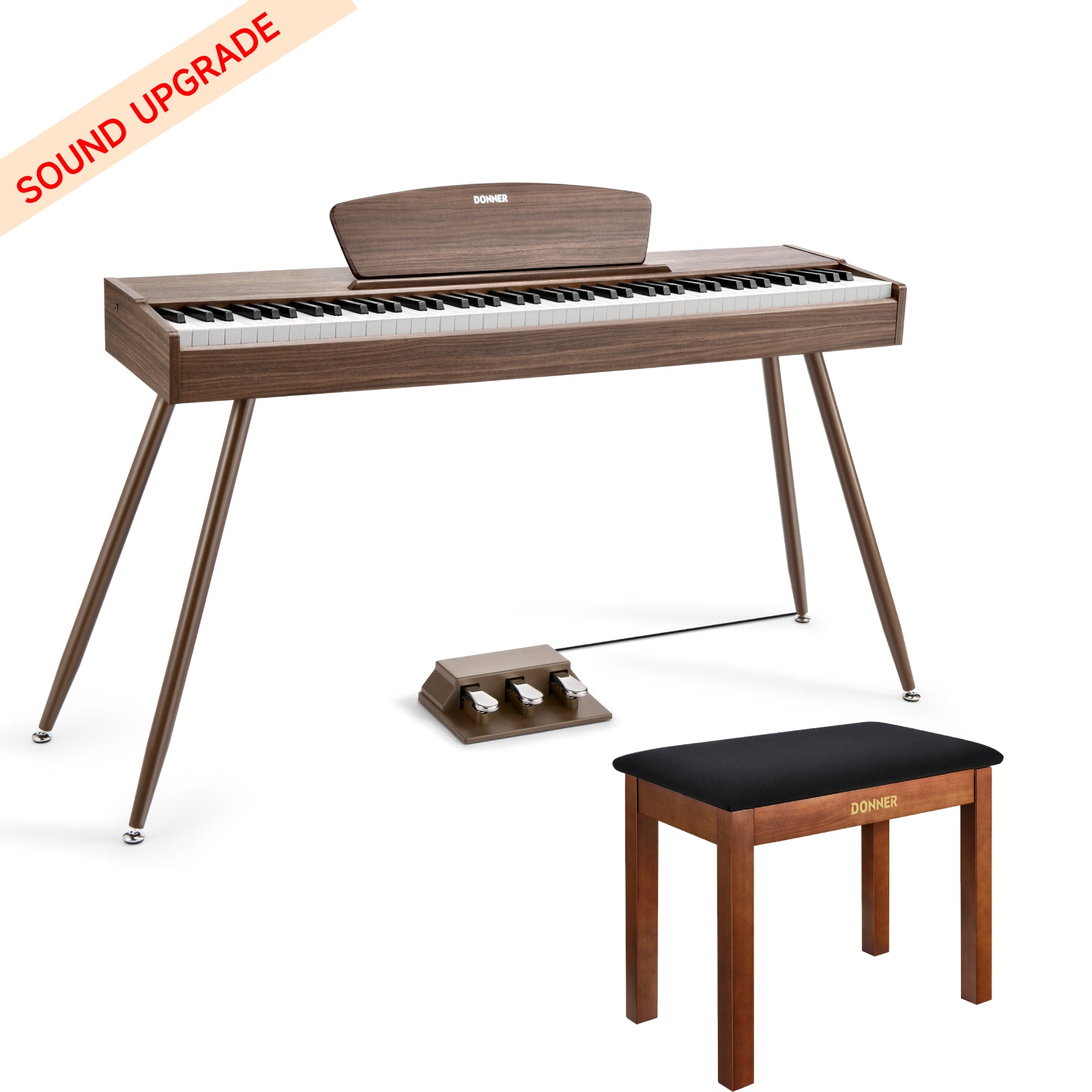 DDP-80 Wooden 88 Key Weighted Upright Digital Piano for Home Donner DDP-80 Wooden 88 Key Weighted Upright Digital Piano for Home Donner