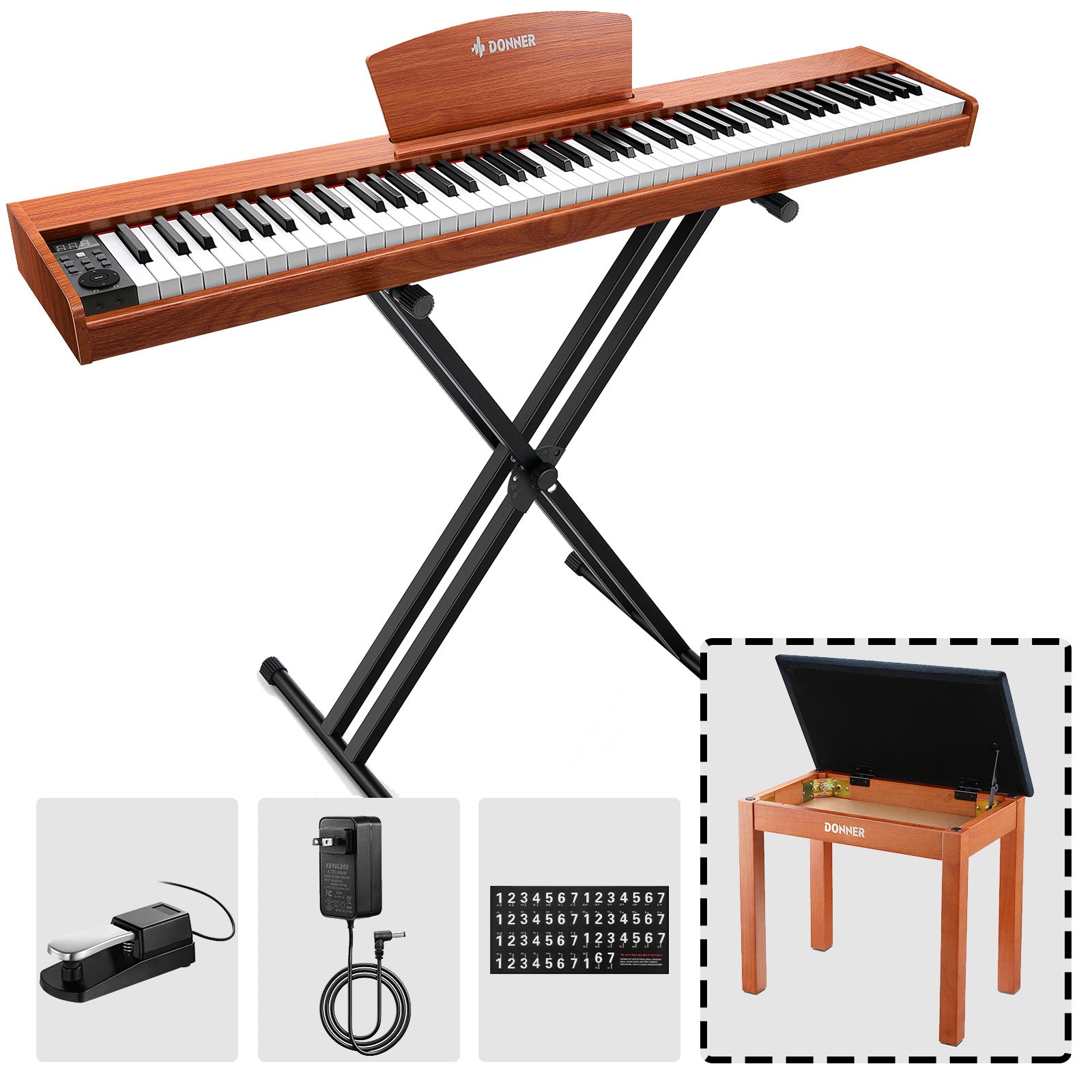 Piano numérique Donner DEP-1S avec touches sensibles à la vélocité