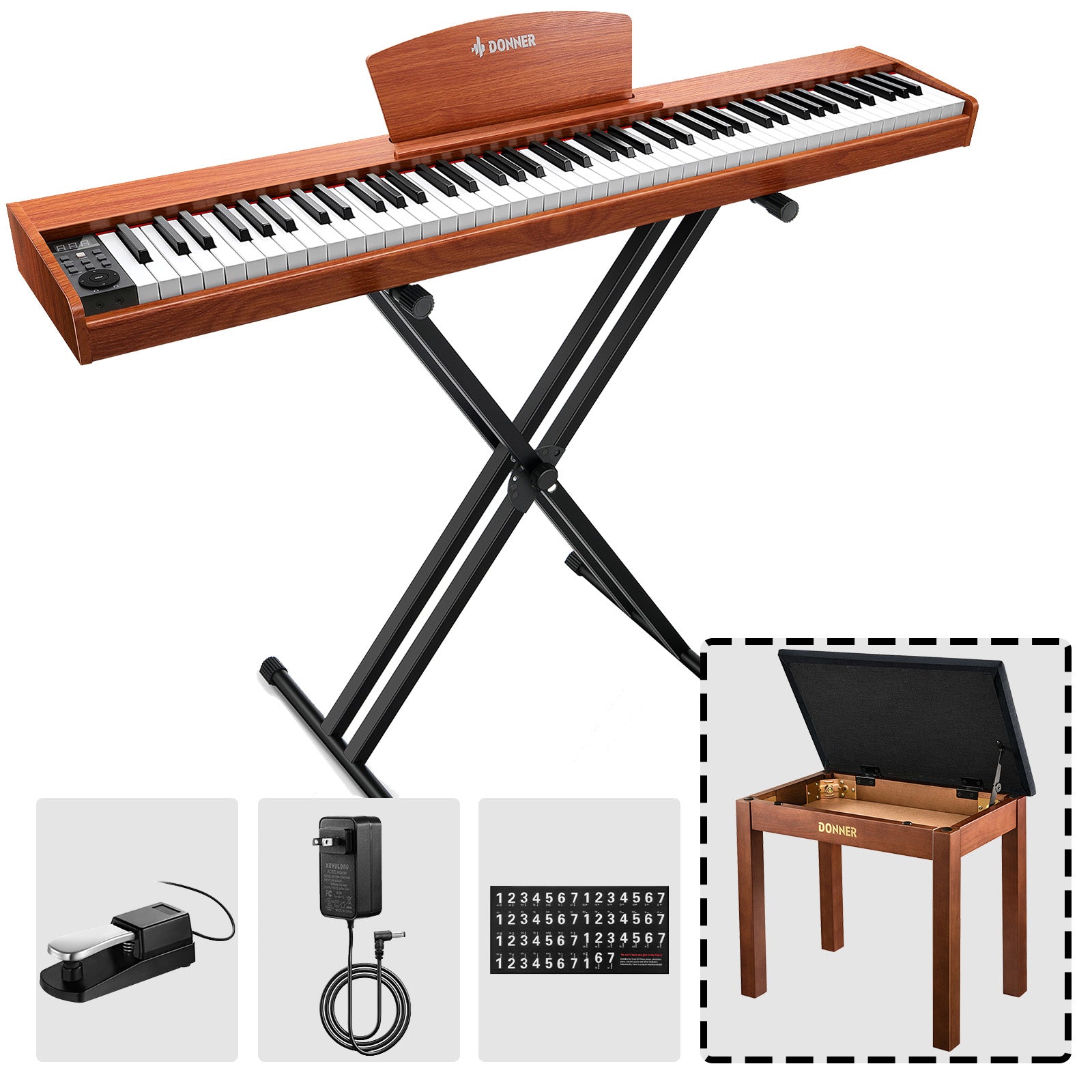 Piano numérique Donner DEP-1S avec touches sensibles à la vélocité