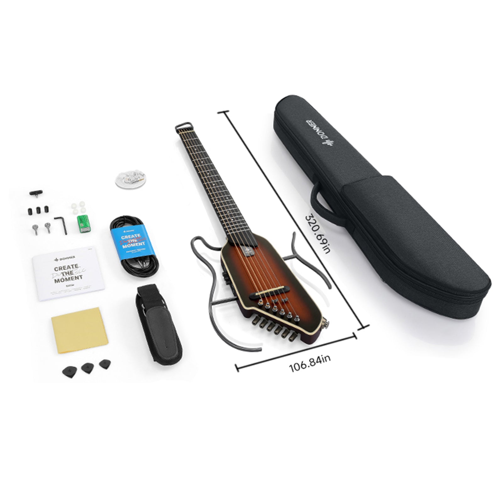 Donner Hush i アコースティック サイレント トラベル ギター HUSH-I Acoustic-Electric Guitar Kit for Travel Silent Practice Donner