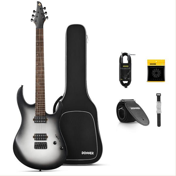 Donner DMT-100 39 Inch Metal Electric Guitar Kit Solid Body for Rock Beginner