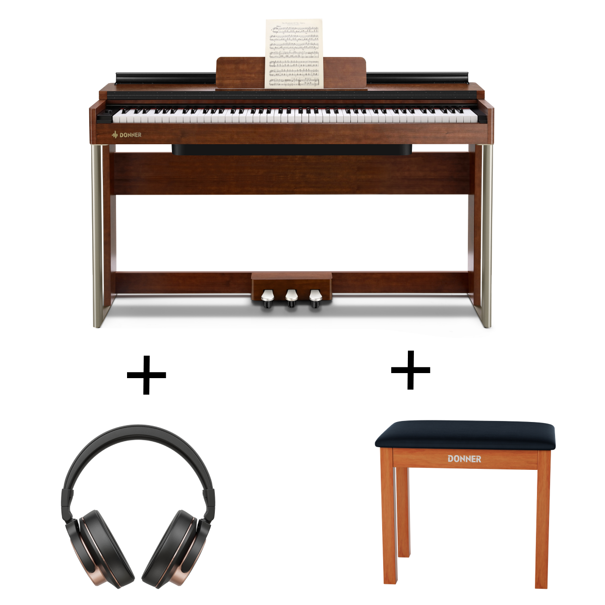 Donner DDP-200 Professional 88 Key Weighted Dynamic Graded Hammer Action Wooden Upright Digital Piano