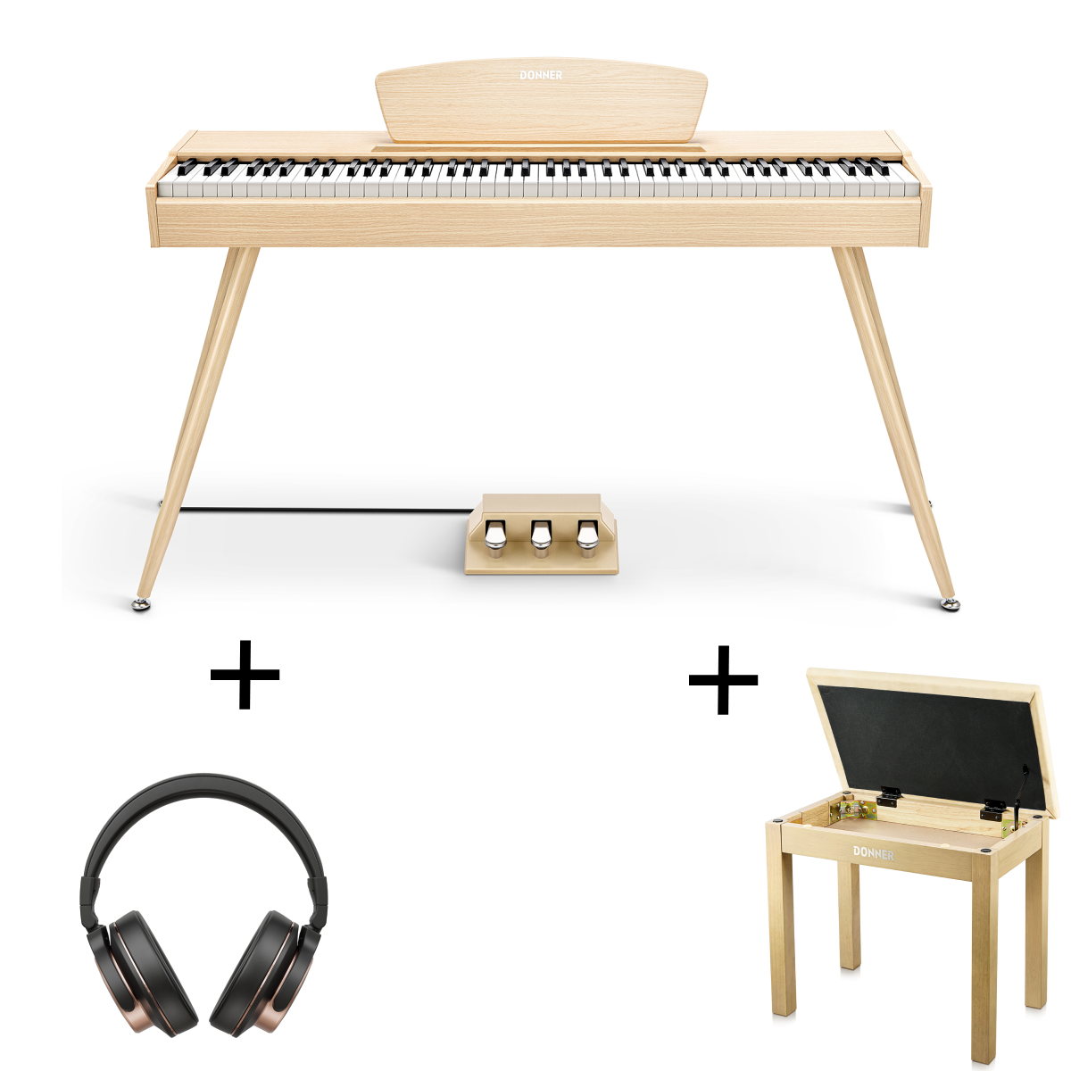 Donner DDP-80 Wooden Digital Piano-Light Oak##
