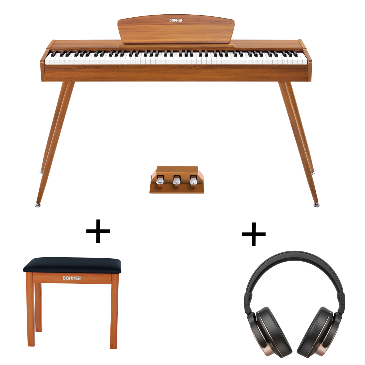 Donner DDP-80 Wooden Digital Piano-Natural##