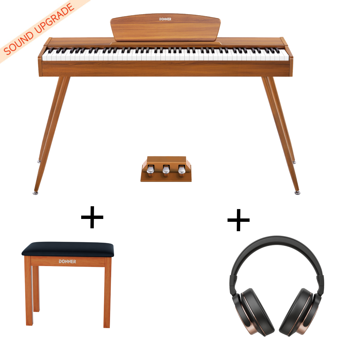 Donner DDP-80 Wooden Digital Piano-Natural Sound Upgrade##
