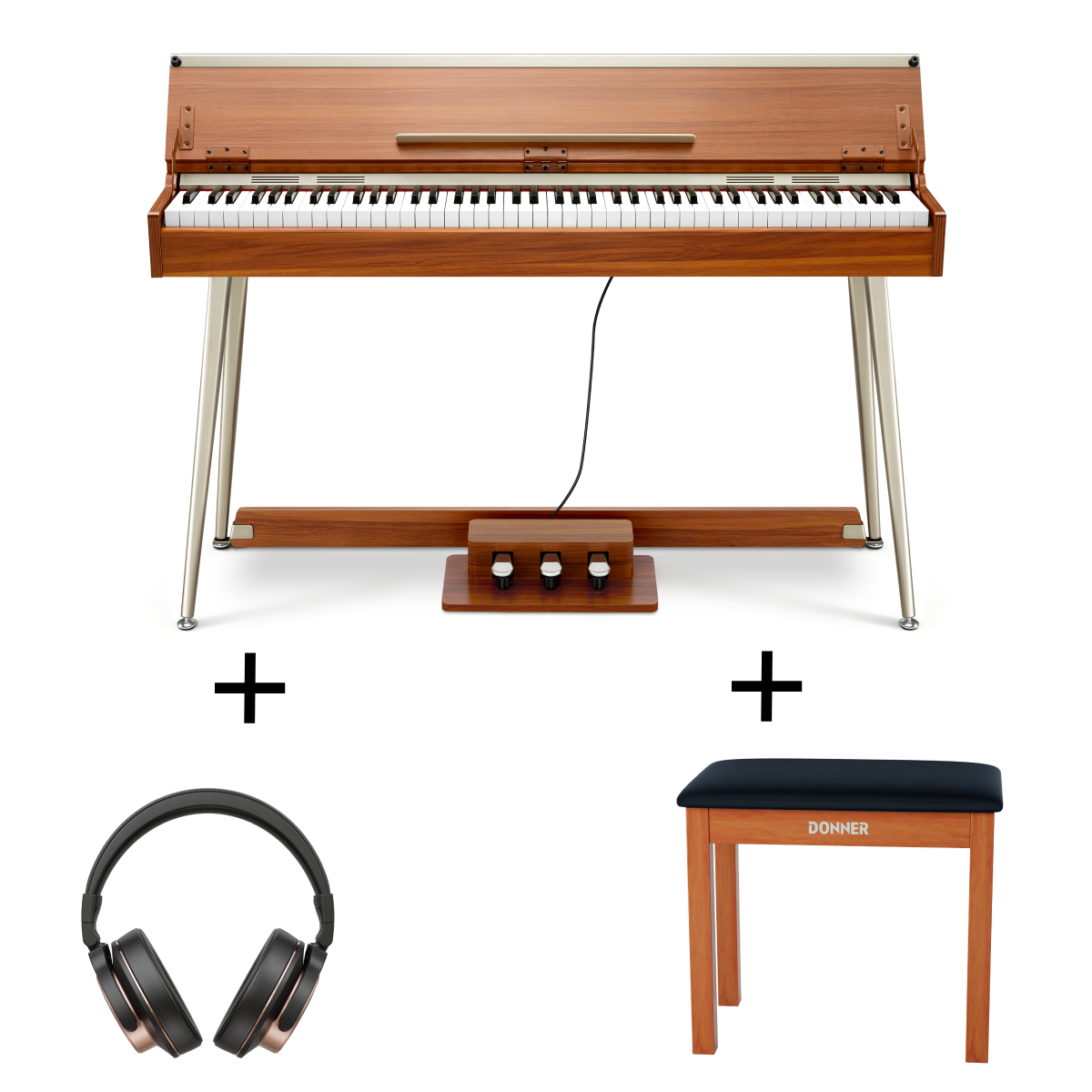 Donner DDP-80 PLUS Digital Piano with Semi-open Cover