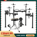 Donner DED-200X Electronic Drum Set 5-Drum 4-Cymbal 450-Sound with Drum Throne/Headphone