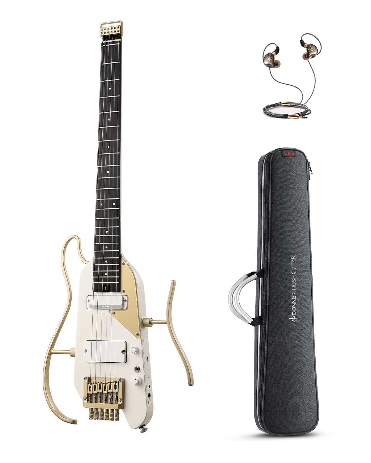 Donner HUSH™ X PRO Electric Guitar-White Luxe##