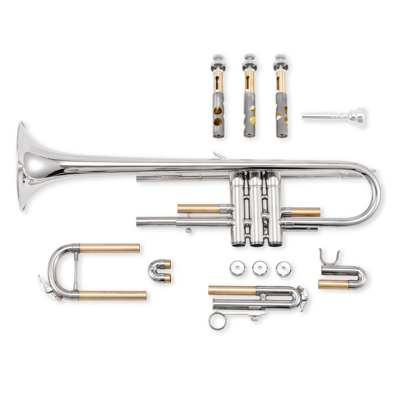 Eastar ETR-380N Trumpet Standard Student Bb Trumpet Set with 7C Mouthpiece,White Gloves,Cloth,Valve Oil,Cleaning Suit,Hard Case,Nickel - Donnerdeal