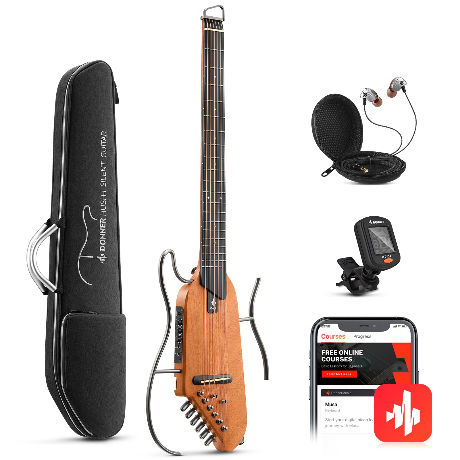 【OPEN BOX】Donner HUSH™ I Acoustic-Electric Travel Guitar
