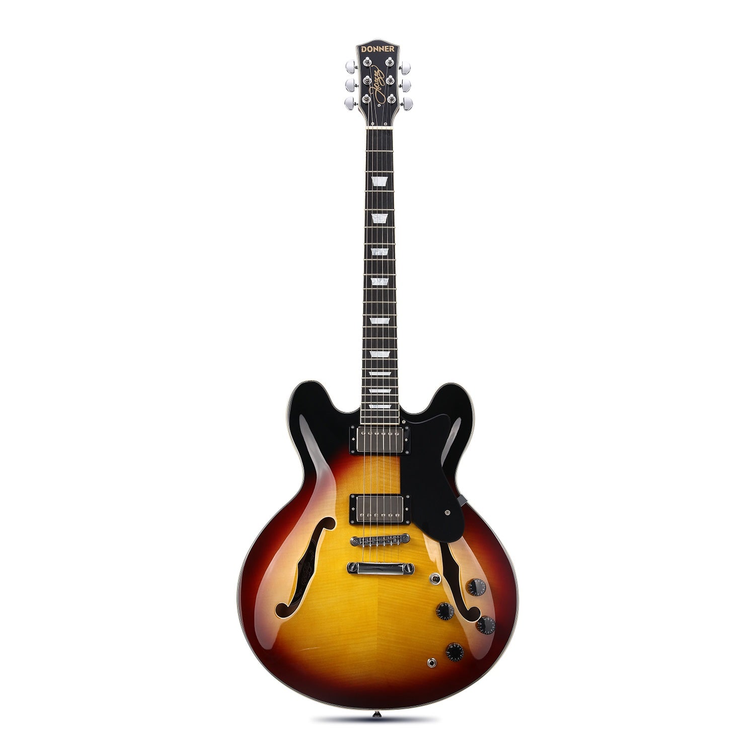 Donner DJP-1000 335 Style Electric Guitar Kit for Jazz Semi-Hollow Body with Dual H Pickups