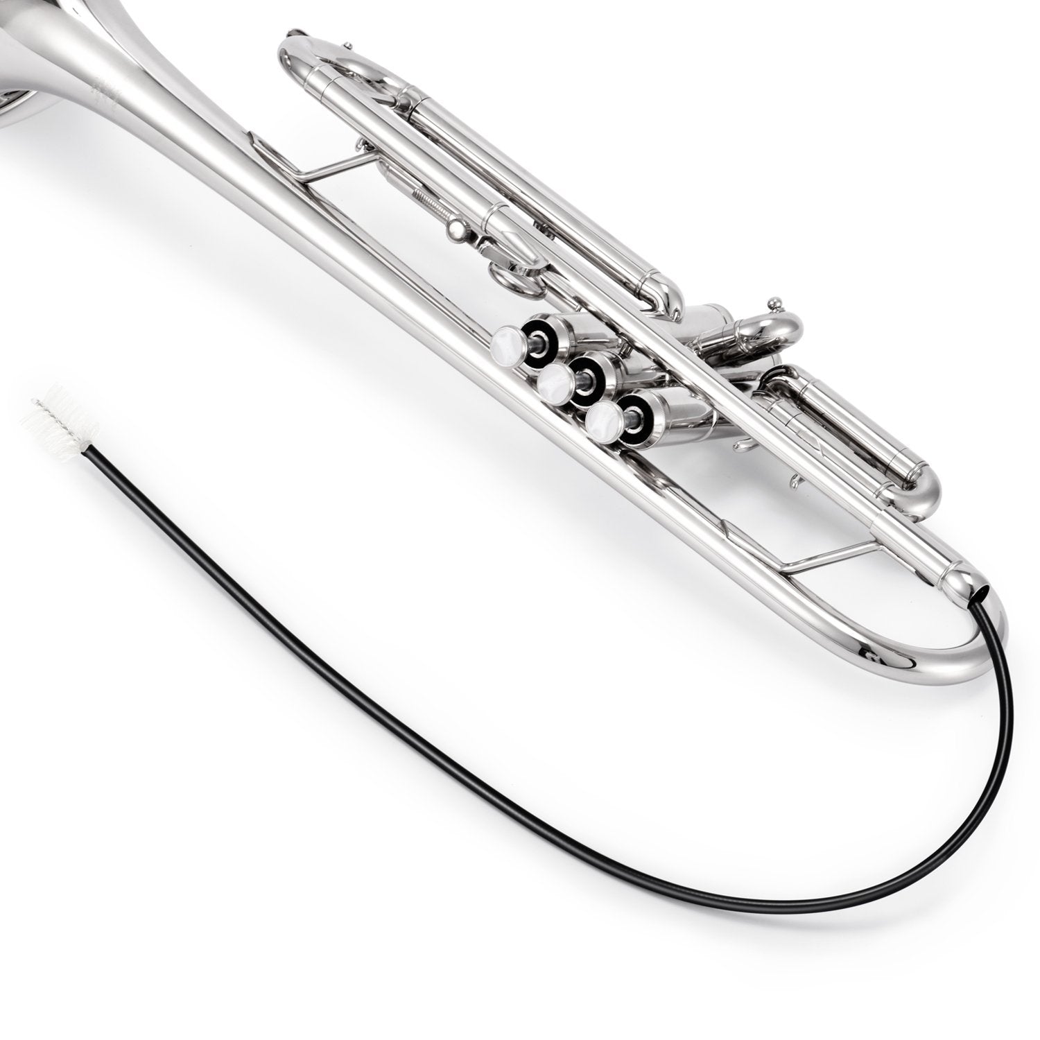 Eastar ETR-380N Trumpet Standard Student Bb Trumpet Set with 7C Mouthpiece,White Gloves,Cloth,Valve Oil,Cleaning Suit,Hard Case,Nickel - Donnerdeal