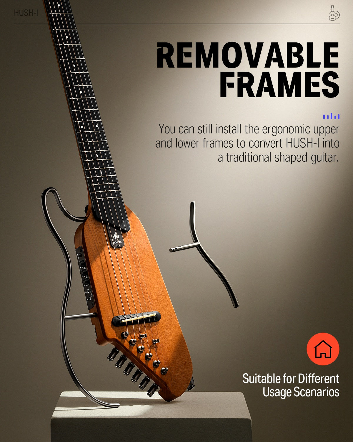 Donner HUSH-I Silent Acoustic Guitar Kit for Travel