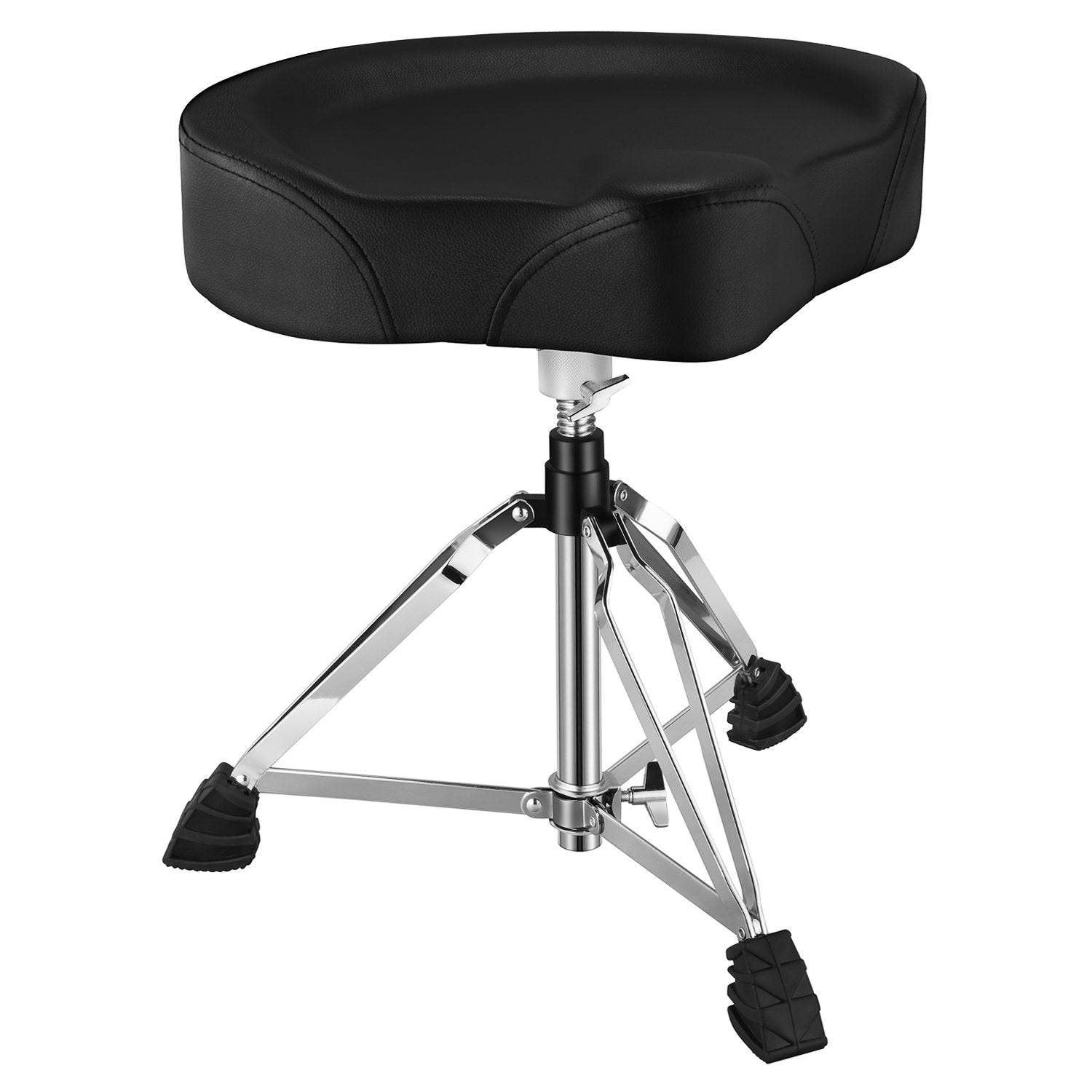 Donner Adjustable Heavy Duty Drum Throne Widened Motorcycle Style Seat Padded Stool for Home/Show