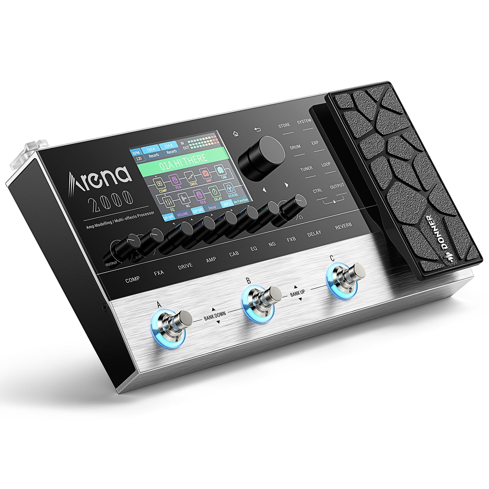 Donner Arena 2000 Multi-Effect Guitar Pedal AMP Modeling Multiple Effects Processor