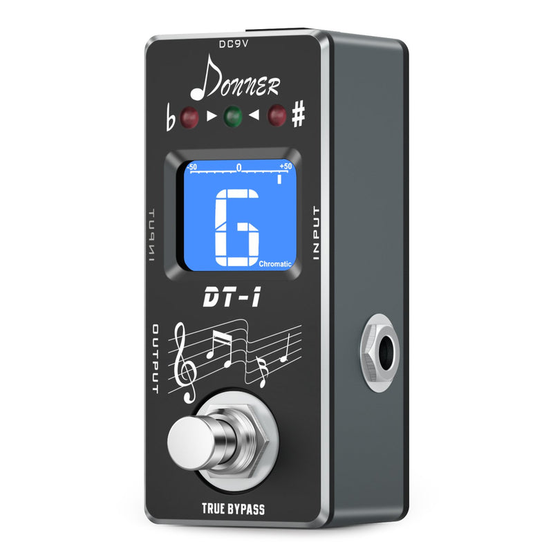 Donner DT-1 2-Mode Tuner Pedal Chromatic LCD Screen Pitch Indicator for Guitar Bass True Bypass