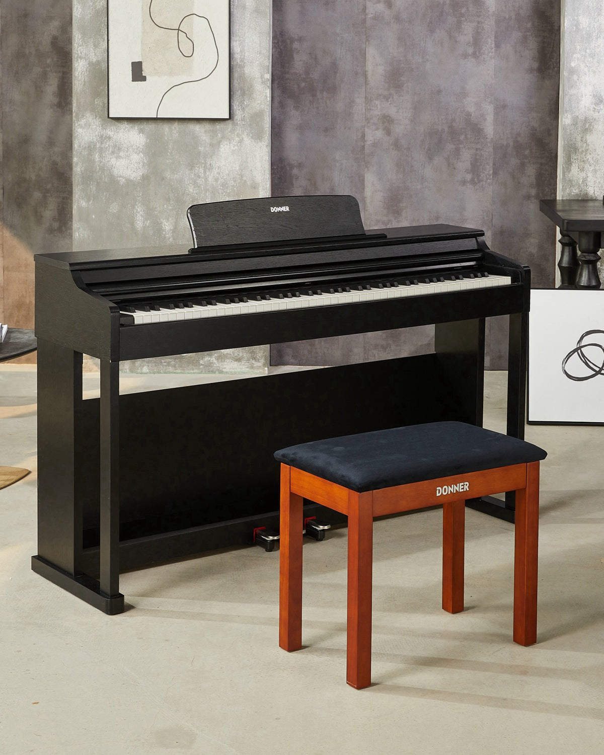 DDP-100 88 Key Weighted Digital Piano for Beginners Black/White Donner