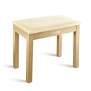 Donner Light Wood Color Piano Bench with High-Density Suede Cushion