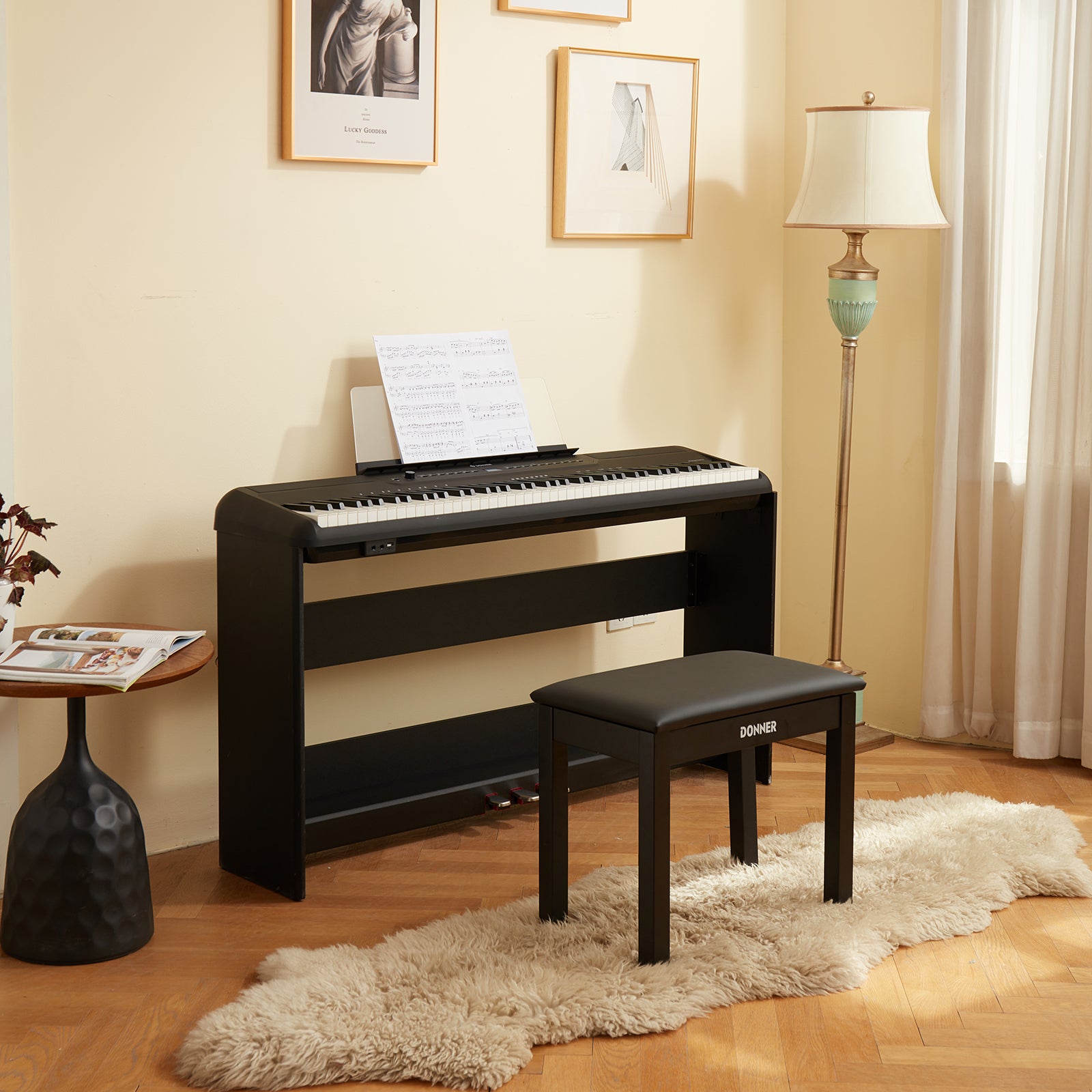 Donner SE-1 Pro 88 Key Graded Hammer Action Weighted Digital Piano Arranger Keyboard with Stand