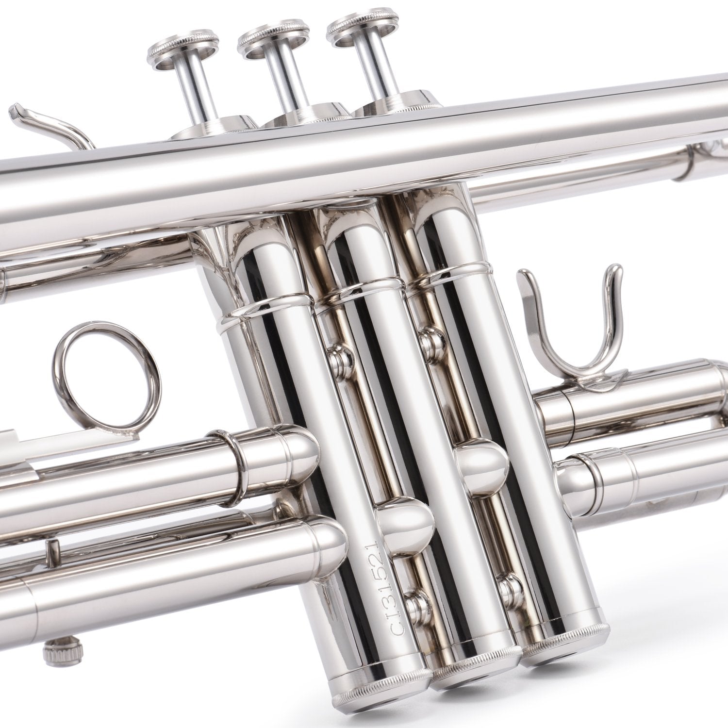 Eastar ETR-380N Trumpet Standard Student Bb Trumpet Set with 7C Mouthpiece,White Gloves,Cloth,Valve Oil,Cleaning Suit,Hard Case,Nickel - Donnerdeal