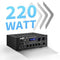 Moukey Bluetooth Power Amplifier System -  w/USB, SD, AUX, MIC in w/Echo, Radio, LED - for Home Theater Entertainment via RCA