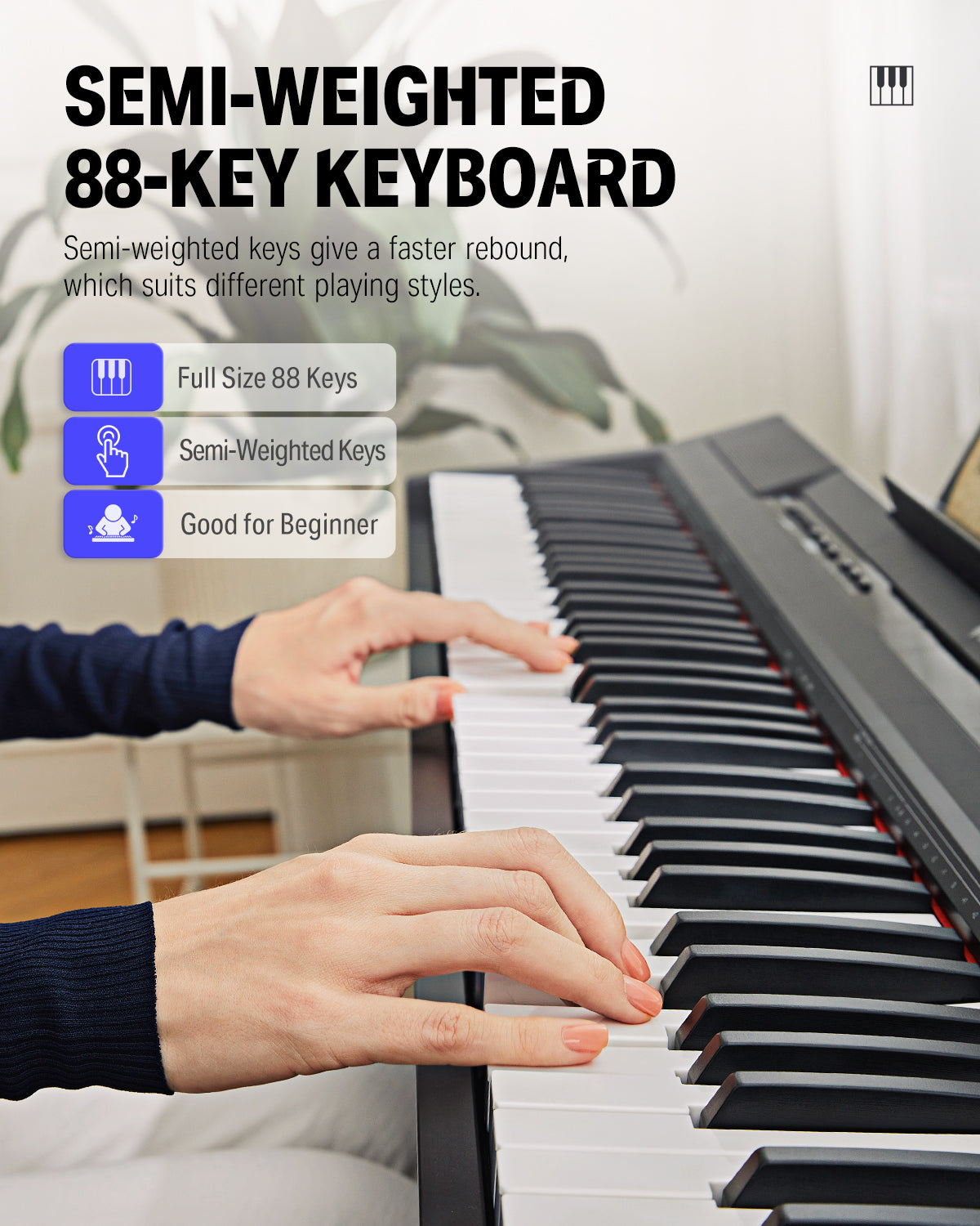 Donner DEP-10 電子ピアノ Donner DEP-10 Upright 88-Key Semi-Weighted Portable Keyboard